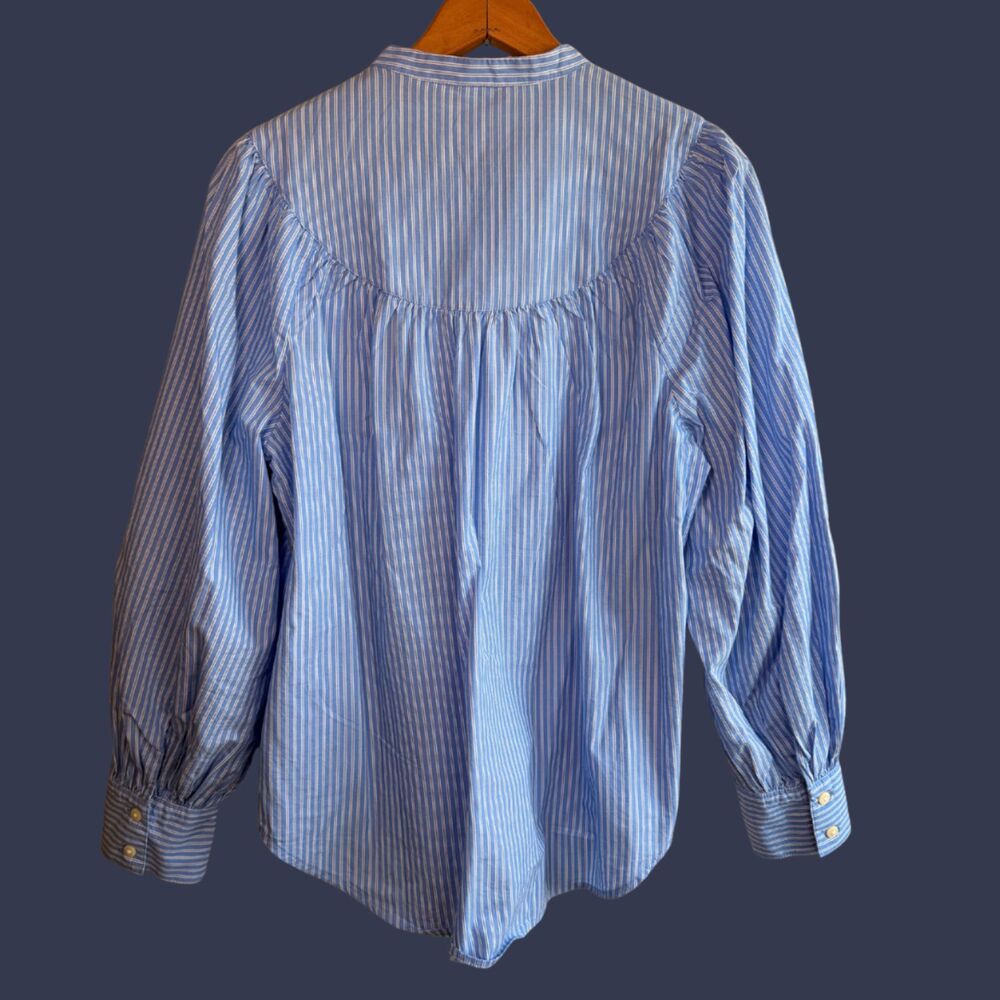 Old Navy Puff Sleeve Striped Henley Blouse - Picture 5 of 7
